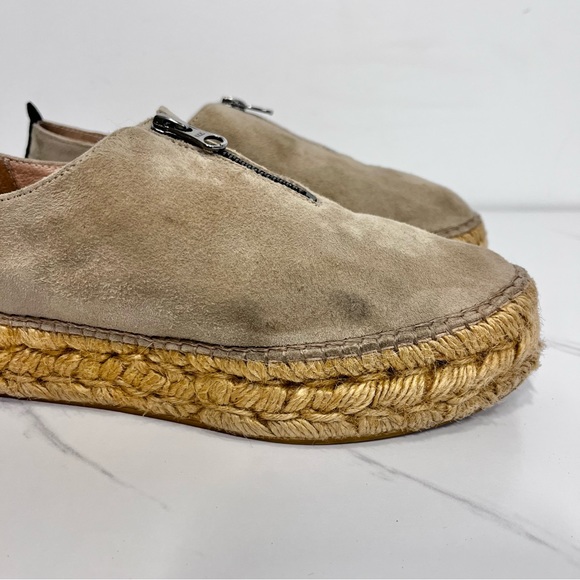 Eric Michael Serena Suede Zipper Espadrilles Beige Size 37 US 6.5 - 7 - Picture 6 of 12